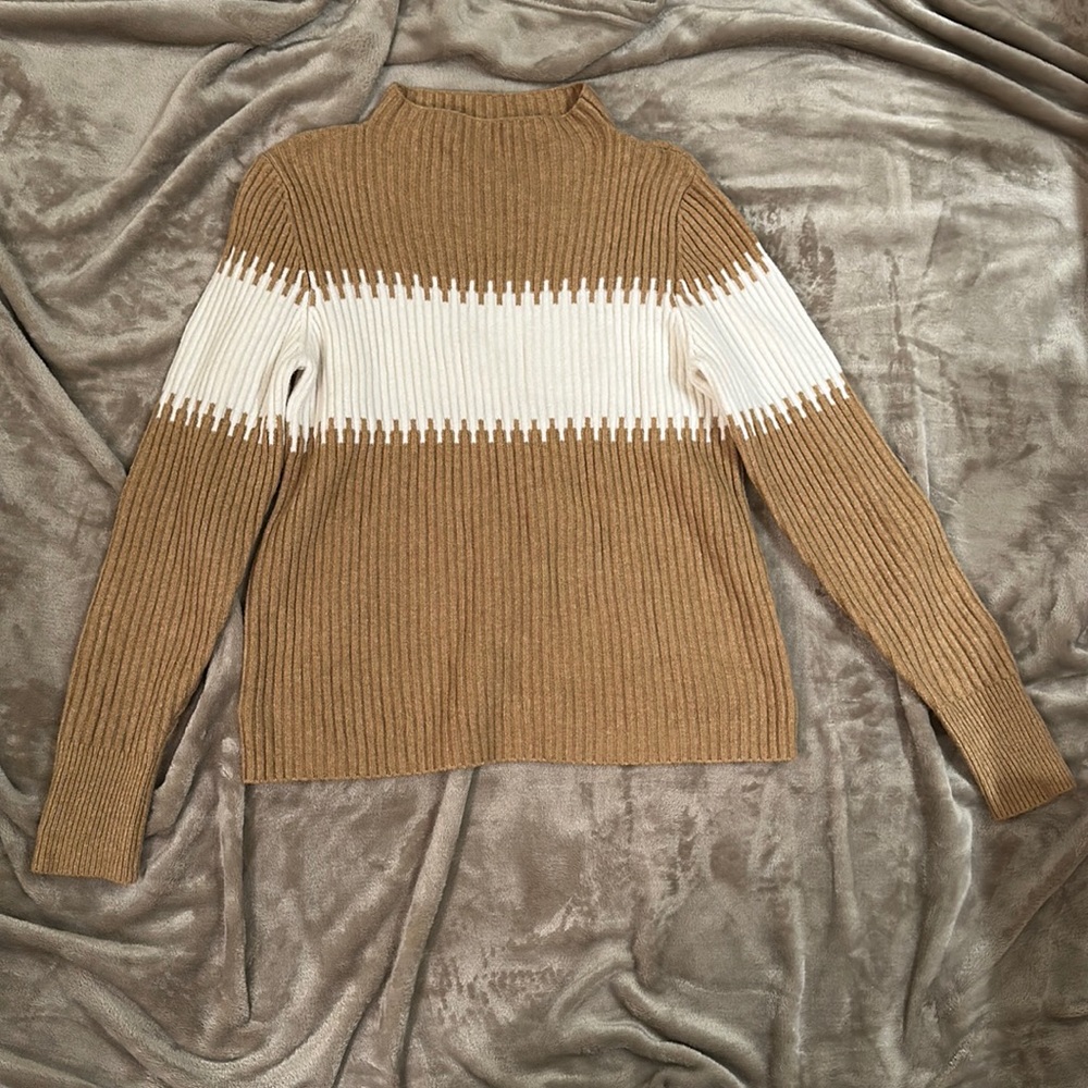 French Connection Colorblock Ribbed Sweater Size L - Picture 2 of 8